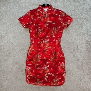 Red Oriental Mini Dress